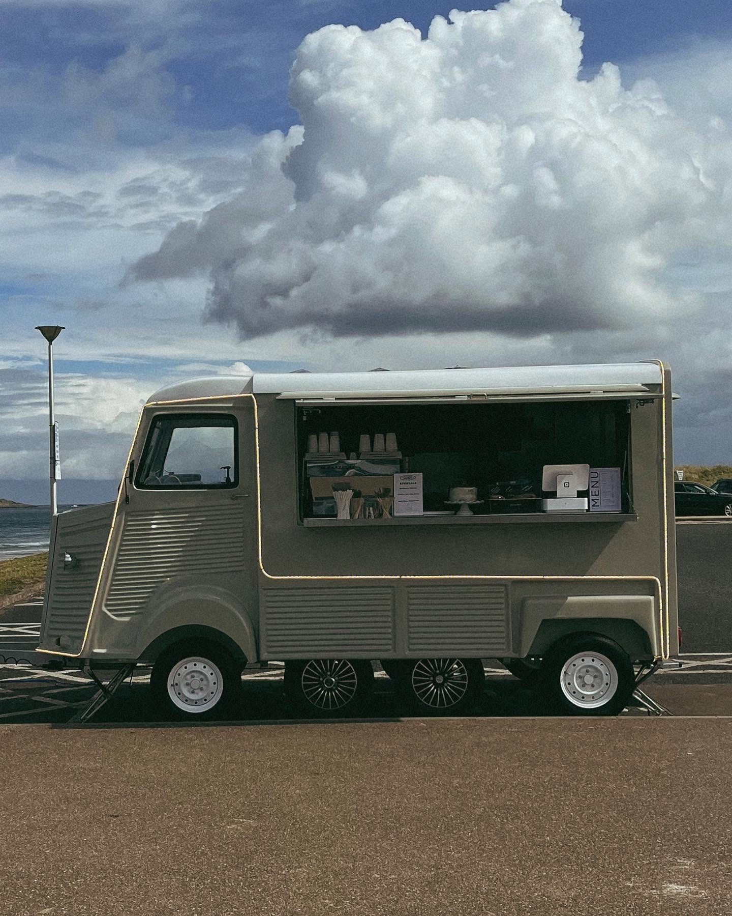 The Chosen Coffee van parked at East Strand, Portrush